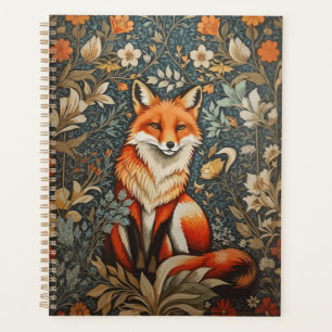 Vintage Sitting Fox William Morris Inspired Floral Planner