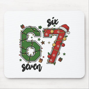 Vintage Six Seven 67 Meme 67 Christmas Holiday Wom Mouse Pad