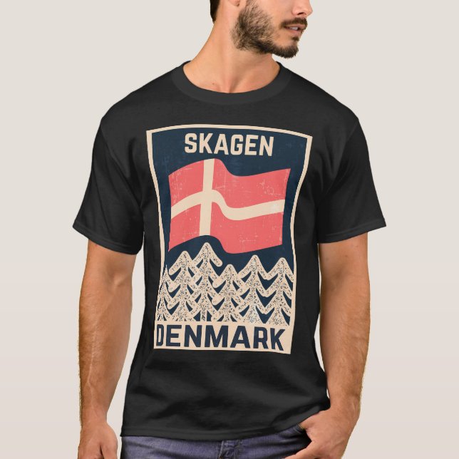 Vintage Skagen Denmark Design T-Shirt (Front)