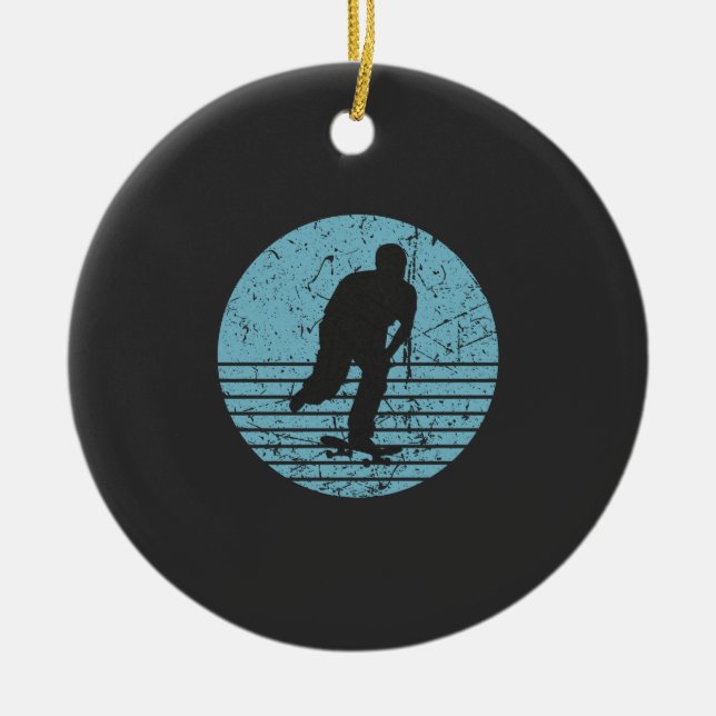 Vintage Skateboard Ceramic Ornament (Front)