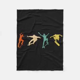 Vintage Skateboard Graphic Design Skateboarder Ska Fleece Blanket