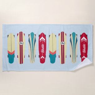 Vintage Skateboards Beach Towel