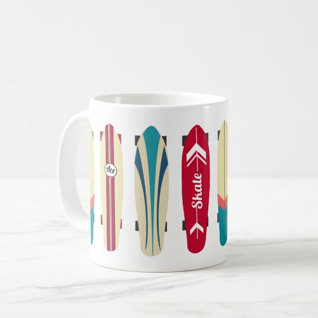 Vintage Skateboards Coffee Mug (Front Left)