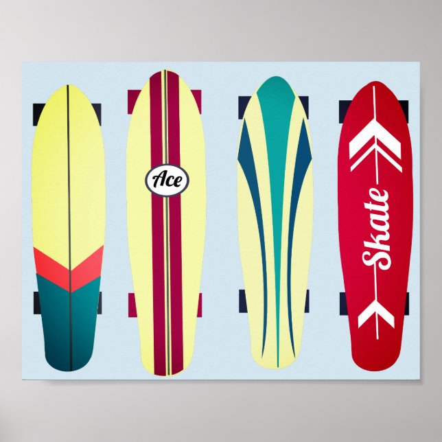 Vintage Skateboards Poster (Front)