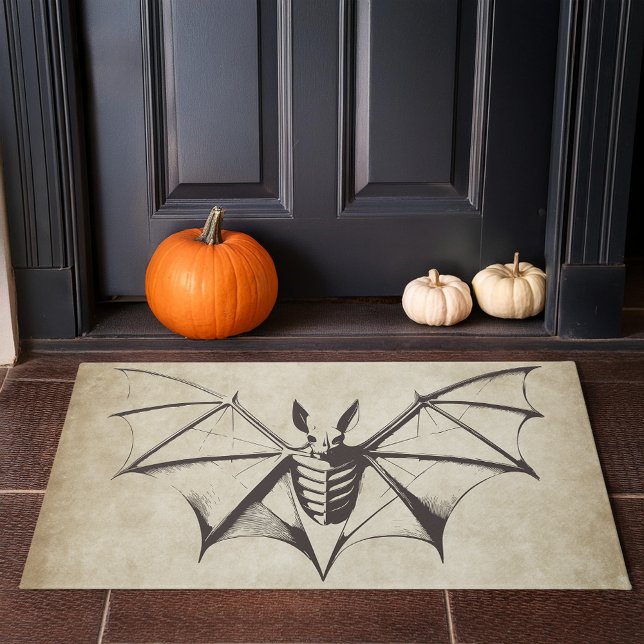 Vintage Skeletal Bat Halloween Doormat (Creator Uploaded)