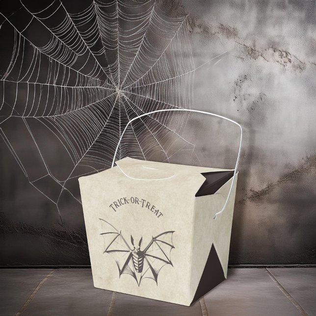 Vintage Skeletal Bat Halloween Favor Box (Creator Uploaded)