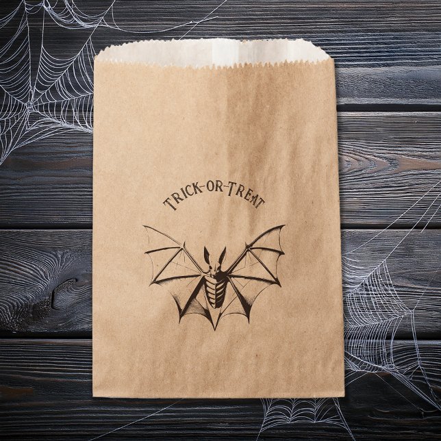 Vintage Skeletal Bat Halloween Favour Bag (Creator Uploaded)