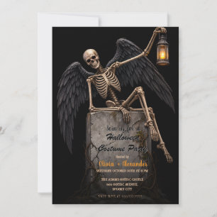 Vintage Skeleton Adult Halloween Party Invitation
