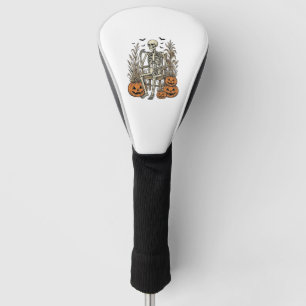 Vintage Skeleton and Pumpkins Halloween Shirt Desi Golf Head Cover