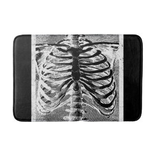 Vintage Skeleton Bones Torso Body Halloween Bath Mat