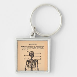 Vintage "Skeleton" Definition Keychain