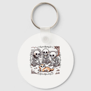 Vintage Skeleton Gathering Sticker Keychain