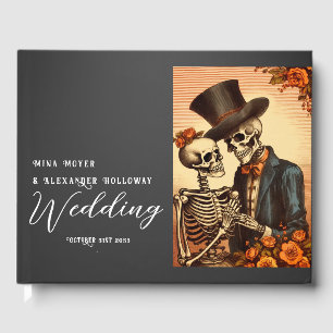 Vintage Skeleton Goth Photo Mariage Livre d'or