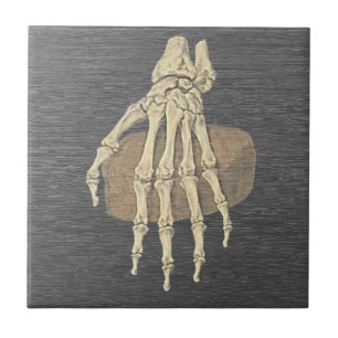 Vintage Skeleton Hand - Anatomy Ceramic Tile