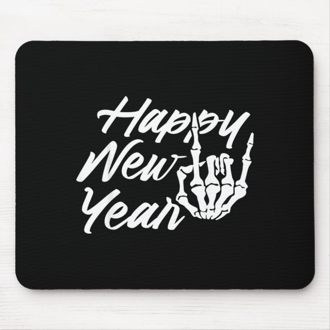 Vintage Skeleton Happy New Year Eve  Mouse Pad (Front)