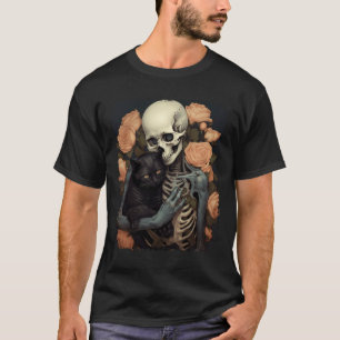 Vintage Skeleton Holding A Black Cat Halloween Got T-Shirt