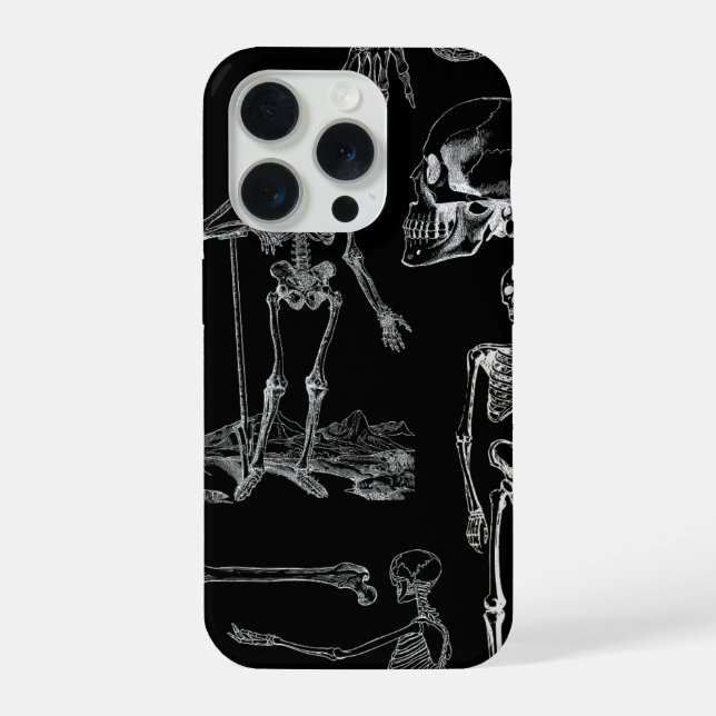 Vintage Skeleton Illustration Phone Case (Back)