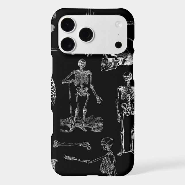 Vintage Skeleton Illustration Phone Case (Verso)
