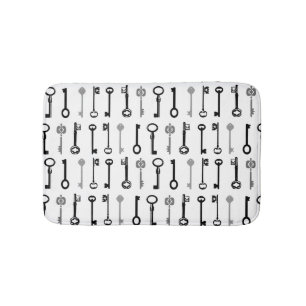 Vintage Skeleton Key Pattern Bath Mat