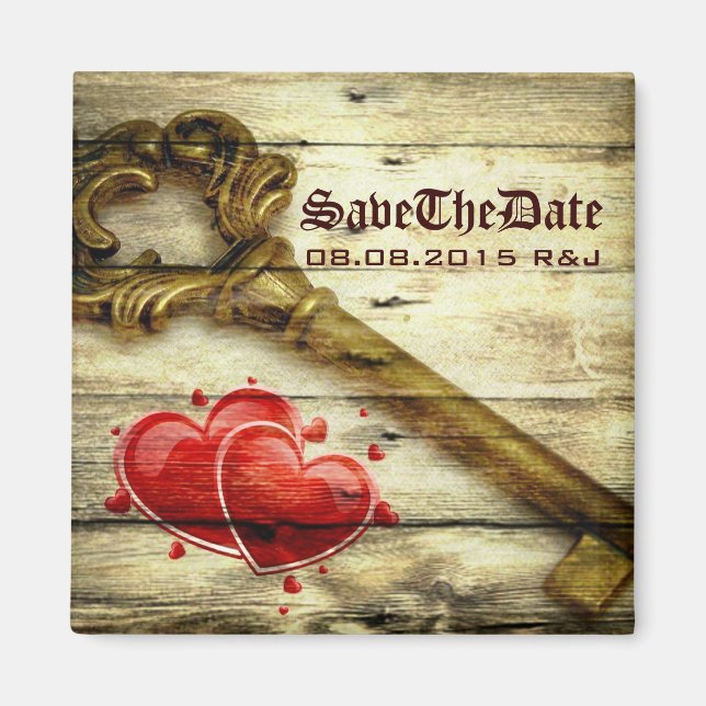 vintage skeleton key victorian steampunk wedding magnet (Front)