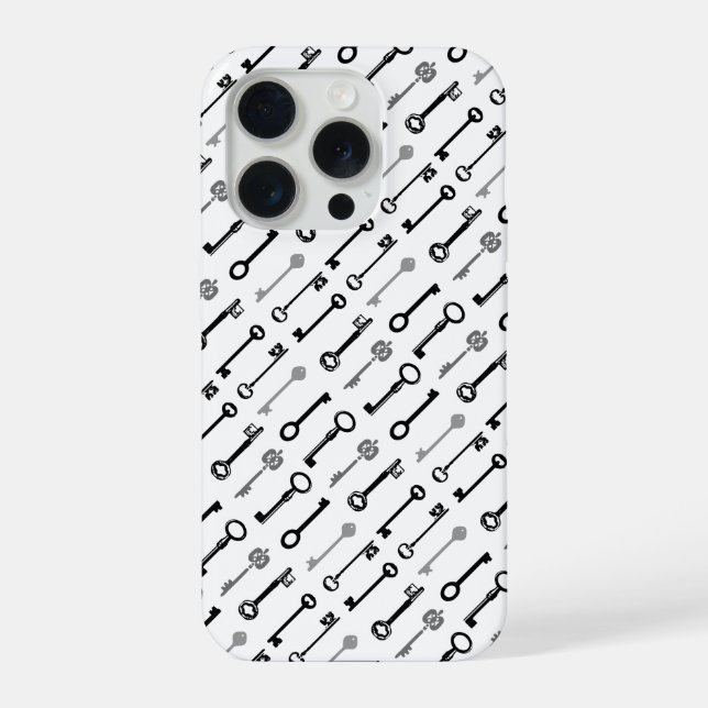 Vintage Skeleton Keys Pattern iPhone Case (Back)
