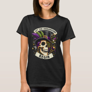 Vintage Skeleton Let The Shenanigans Begin Mardi G T-Shirt