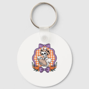Vintage Skeleton Nurse and Baby � Cute Halloween R Keychain