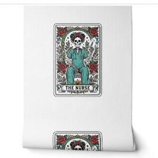 Vintage Skeleton Nurse Tarot Card Shirt Design_1 Wallpaper