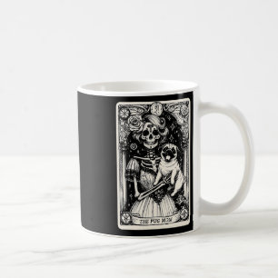 Vintage Skeleton Pug Mom Tarot Card Witchy Vibes P Coffee Mug