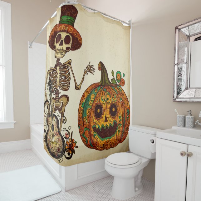 Vintage Skeleton/Pumpkin Day of the Dead (In Situ)