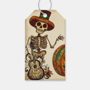 Vintage Skeleton/Pumpkin Day of the Dead Gift Tags