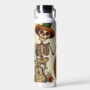 Vintage Skeleton/Pumpkin Day of the Dead Water Bottle