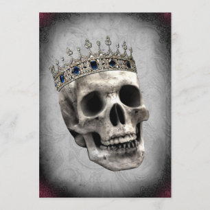 Vintage Skeleton Queen Halloween Party Invitation