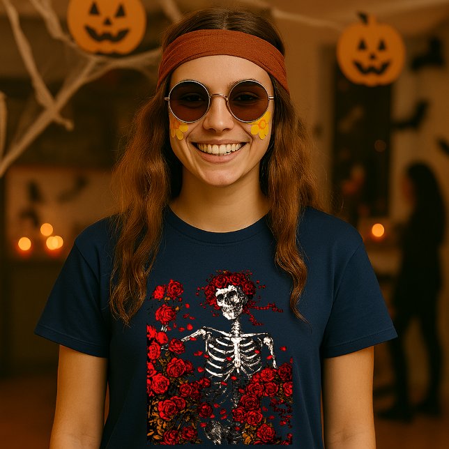 Vintage Skeleton & Roses T-Shirt (Creator Uploaded)
