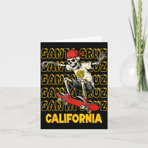 Vintage skeleton skateboard santa cruz california card