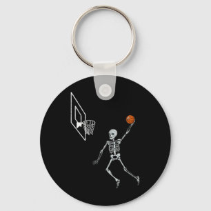 Vintage Skeleton Sketll Player Dunking Hoop Hallow Keychain