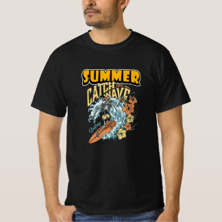 Vintage Skeleton Surfer – Catch the Wave Summer T-Shirt