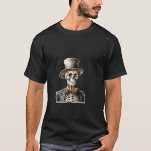 Vintage Skeleton with Top Hat and Bowtie Artwork
