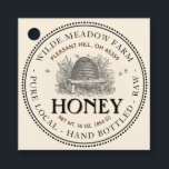 Vintage Skep Local Honey Jar Necktag Favour Tags<br><div class="desc">A nice old-fashioned-looking label with a dainty double border of dots and a delicate line surrounds this pale ivory Honey Jar Label with Vintage Skep Illustration. It has a double curved text border with room for Apiary Name and Location at top of label, and honey description at bottom. The word...</div>