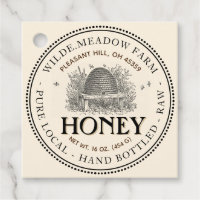 Vintage Skep Local Honey Jar Necktag