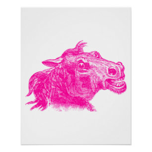 Vintage Sketch Intense Horse Head Art Poster