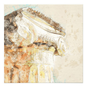 Vintage sketch of capital of Ionian order column Photo Print