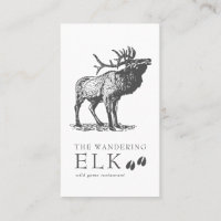 Vintage Sketch Wild Elk Business Card