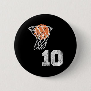 Vintage Sketll Jersey Number 10 Player Number  2 Inch Round Button