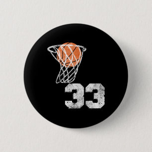 Vintage Sketll Jersey Number 33 Player Number  2 Inch Round Button