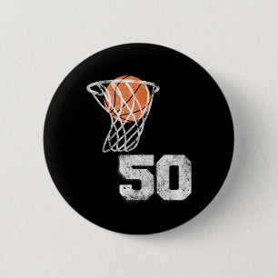Vintage Sketll Jersey Number 50 Player Number  2 Inch Round Button