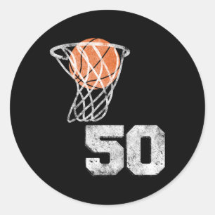Vintage Sketll Jersey Number 50 Player Number Classic Round Sticker