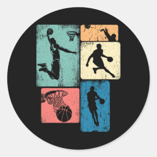 Vintage Sketll Men Boy Kids Player Coach Funny Bir Classic Round Sticker