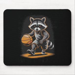 Vintage Sketll Raccoon Talk Shoot Slam Game Dunk L Mouse Pad