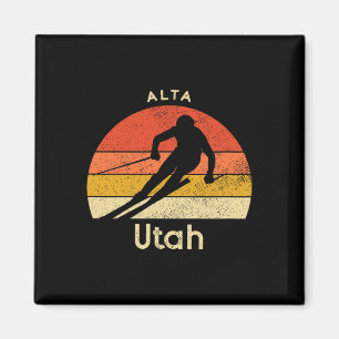 Vintage Ski Alta Utah Mountain Magnet